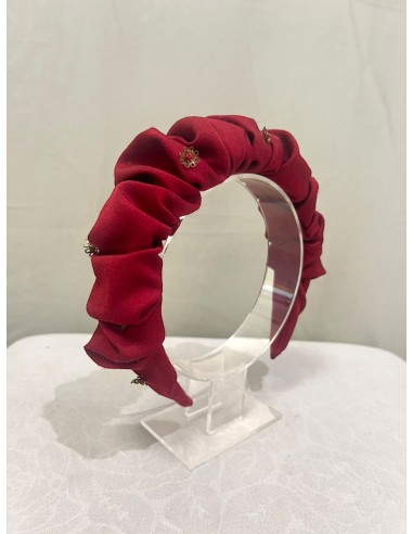 Alquilar diadema fruncida burdeos