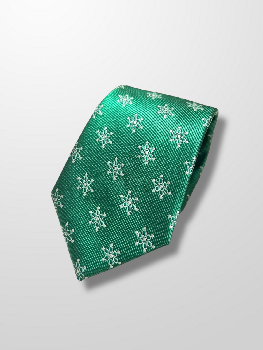 Corbata verde con mariquillas verdes