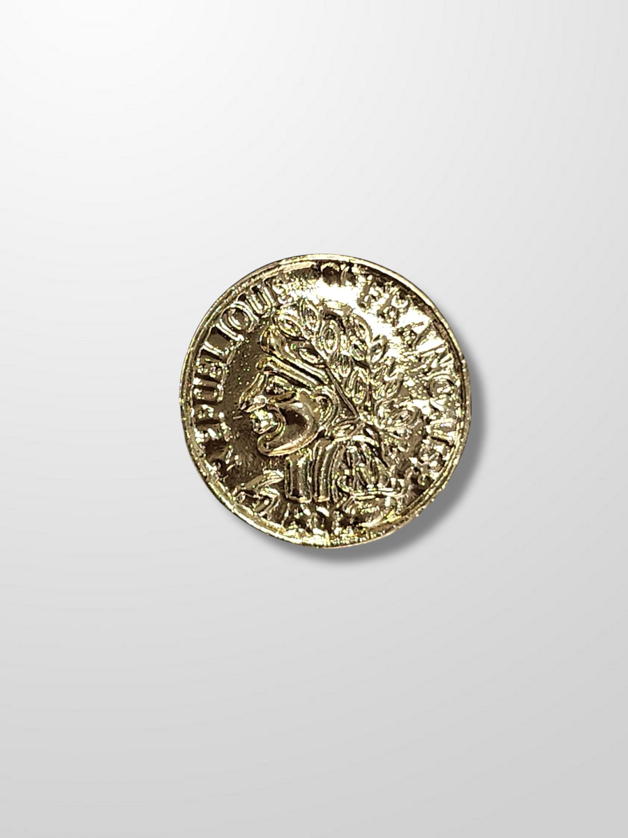 Broche dorado moneda peque