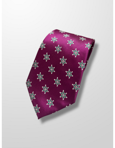 Corbata morada con mariquillas verdes