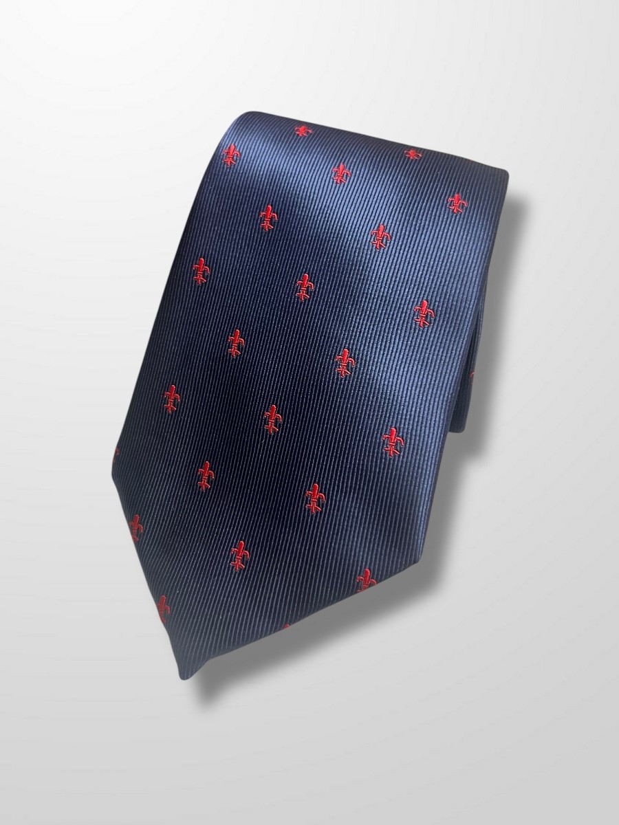 Corbata azul flor de lis 2