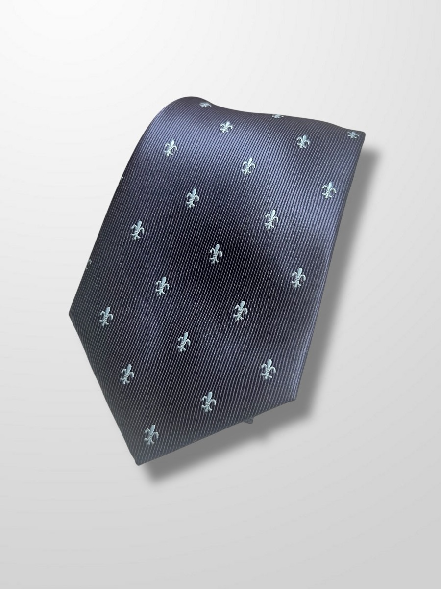 Corbata azul flor de lis 2