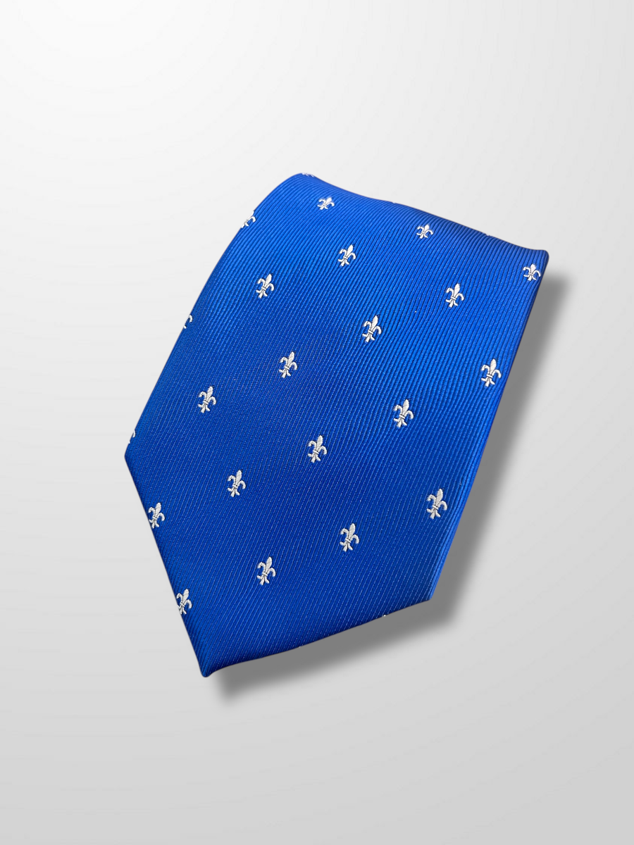 Corbata azulina flor de lis
