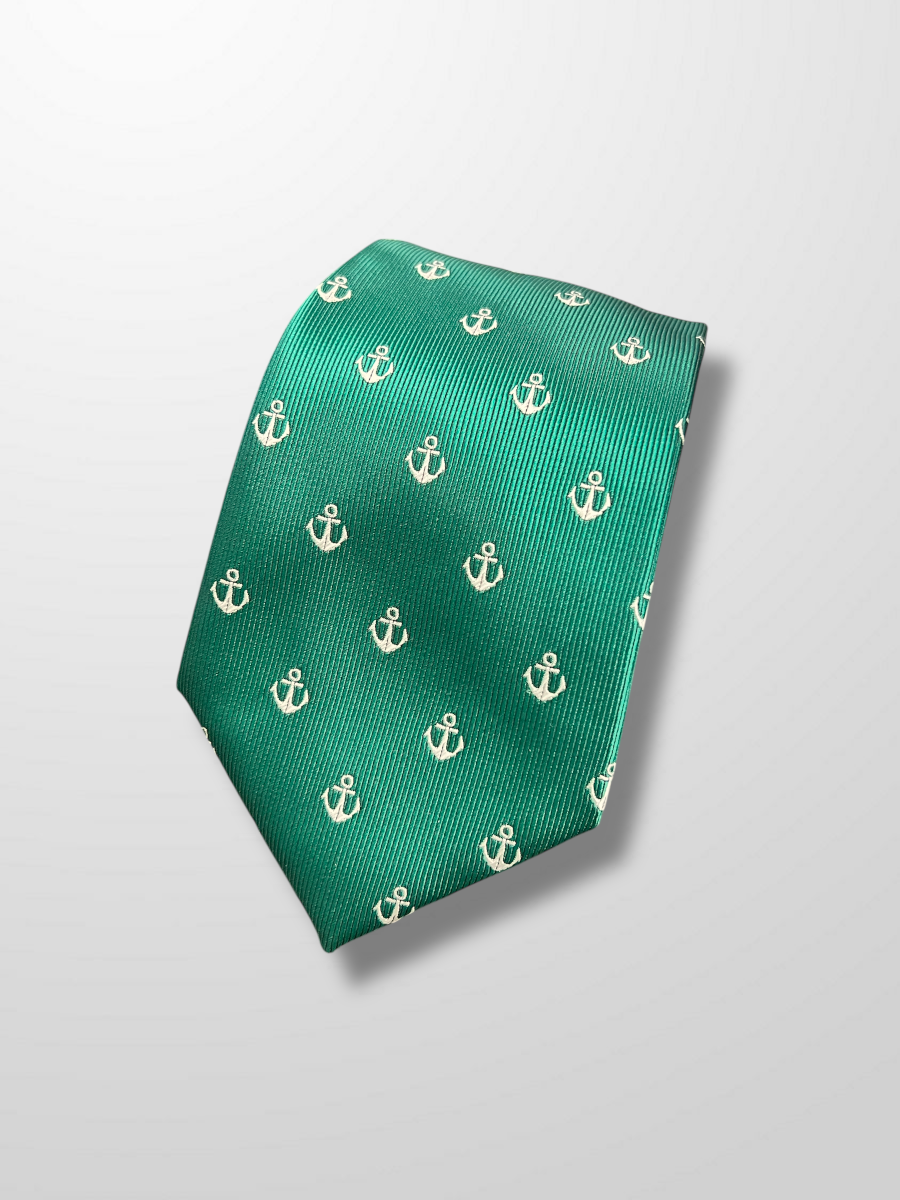 Corbata verde con anclas 2