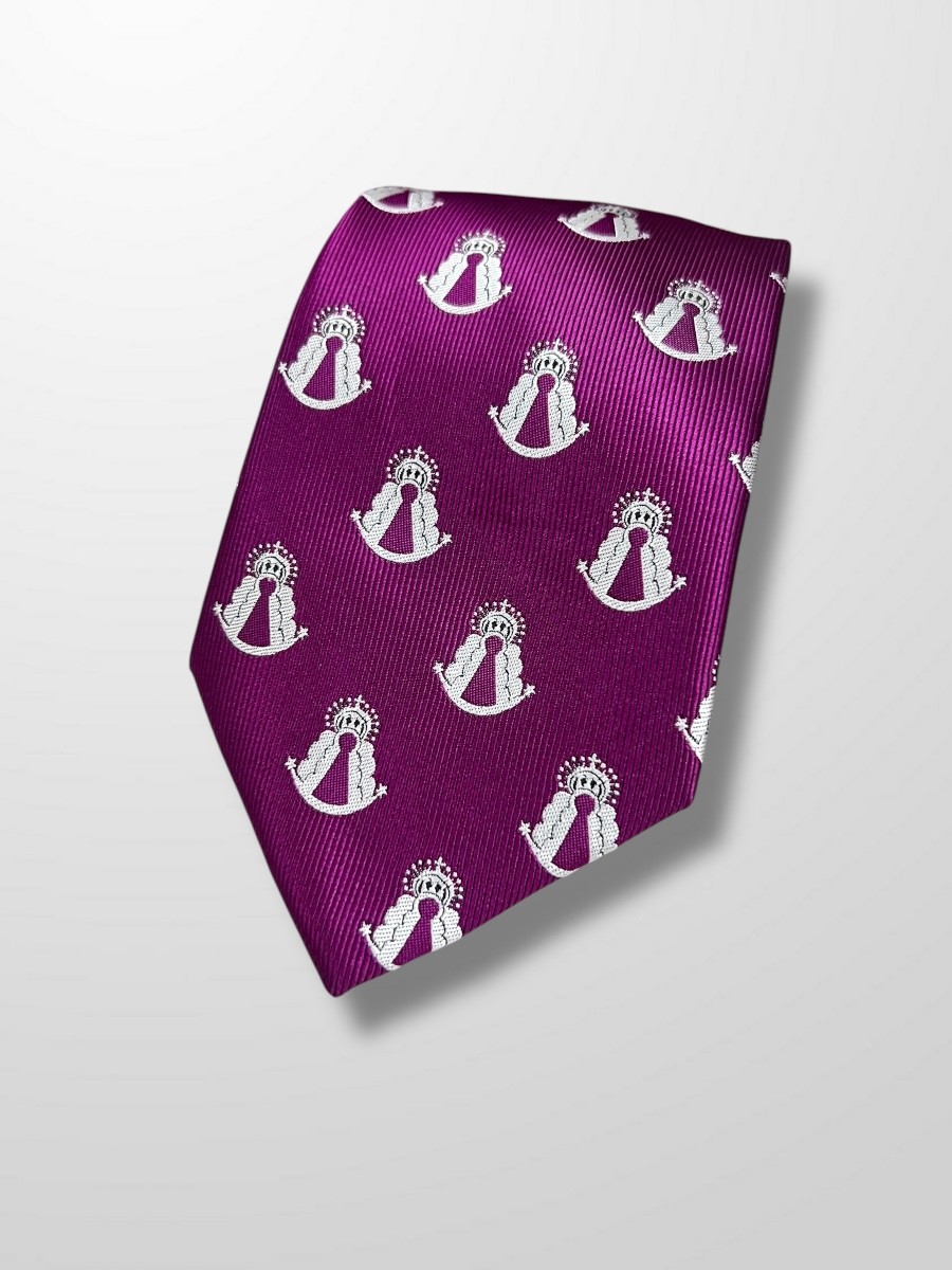 Corbata morada virgen del Rocio