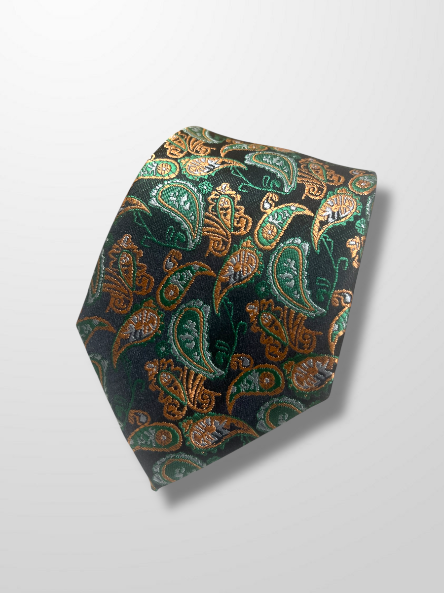 Corbata verde con cachemir