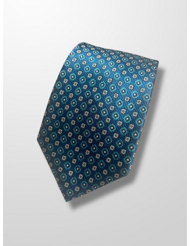 Corbata azul  pavo geometrica