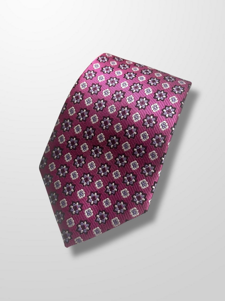 Corbata buganvilla geométrica