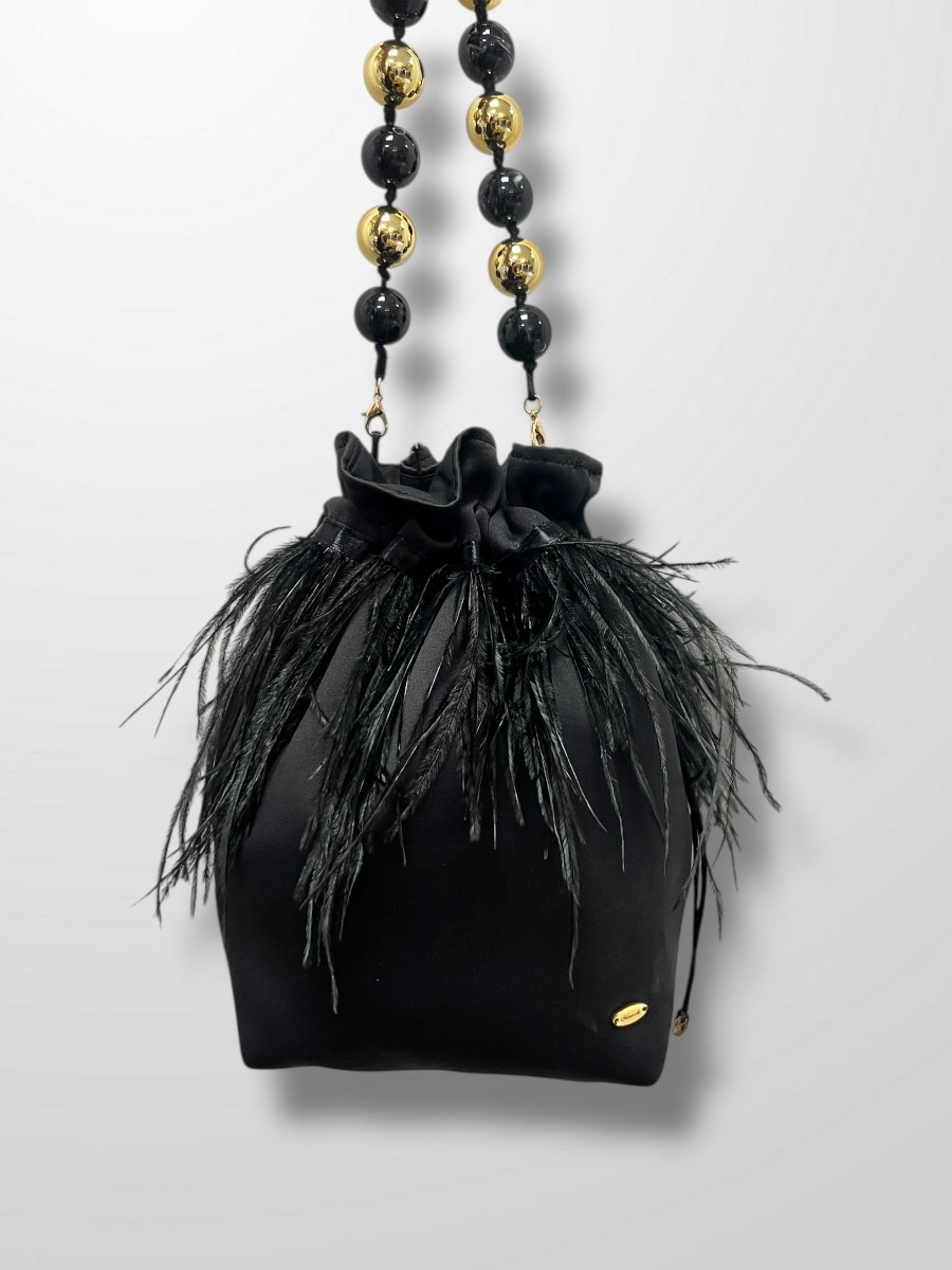 Bombonera negra plumas