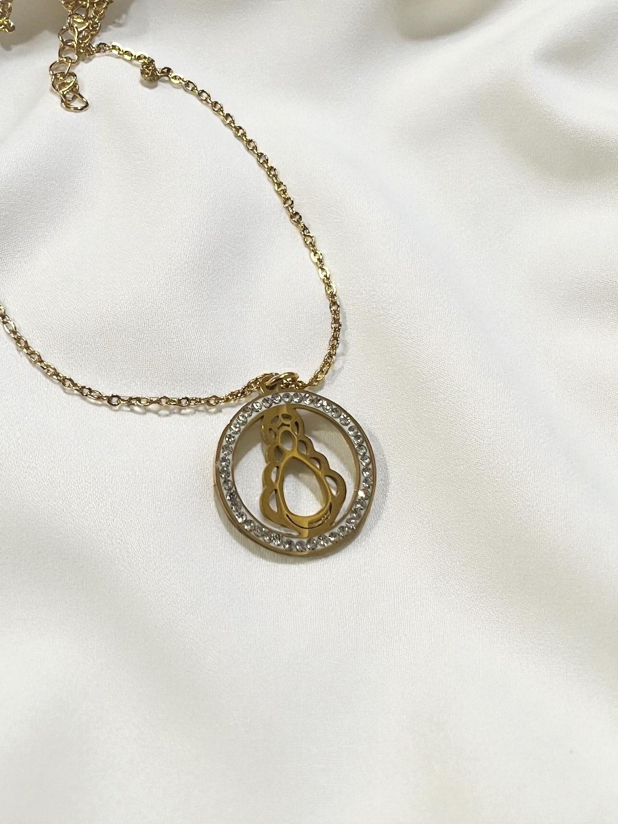 Cadena virgen del Rocio con circonitas