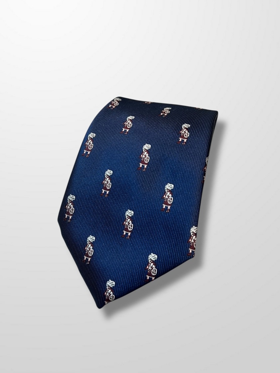 Corbata azul con armaos de la Macarena