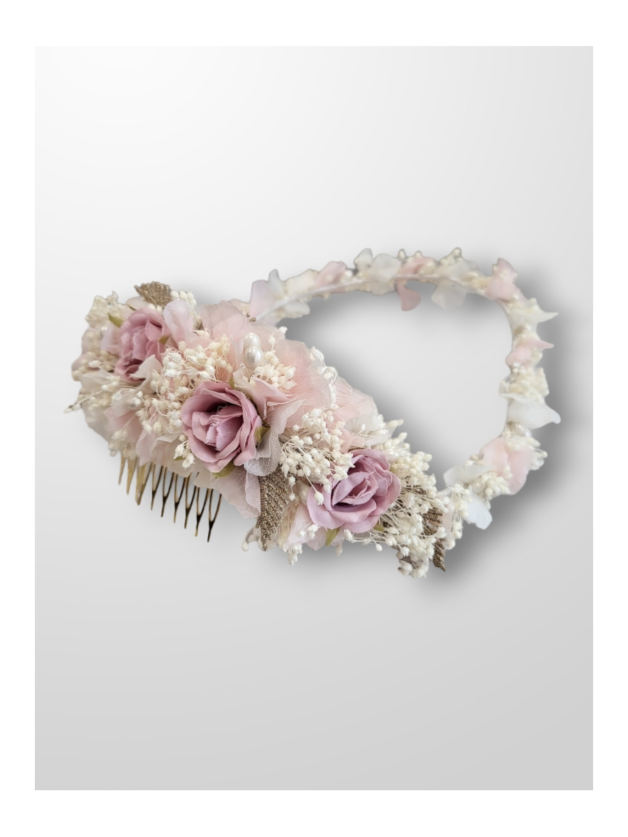 Corona de comunión rosa