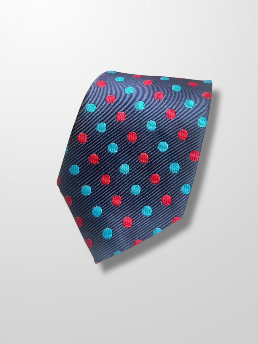 Corbata azul lunares colores