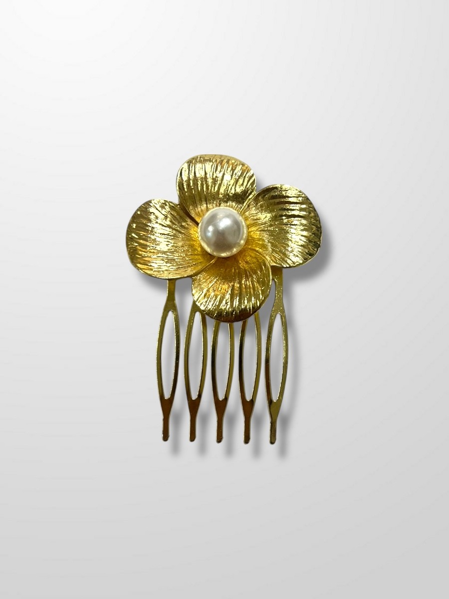Peinecillo flor con perla