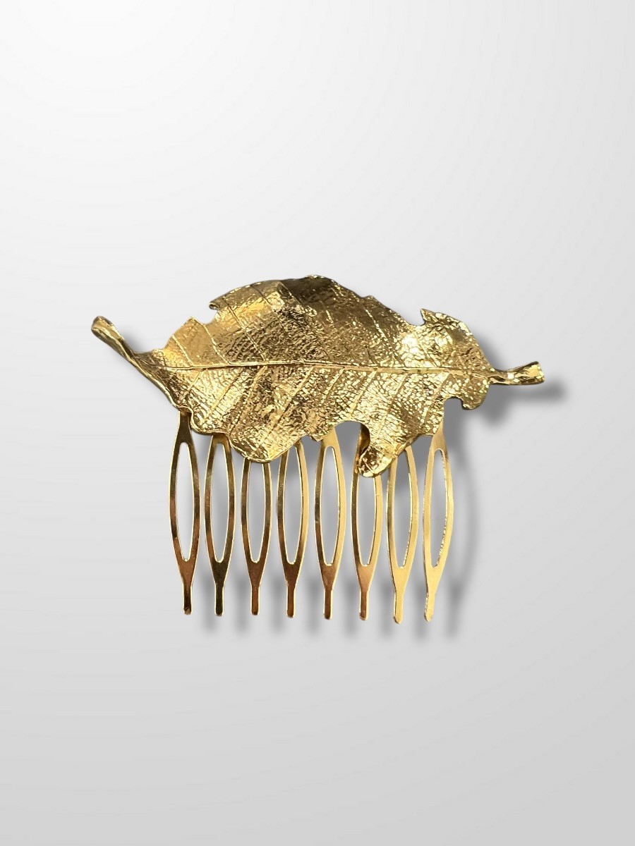 Peinecillo dorado hoja de roble