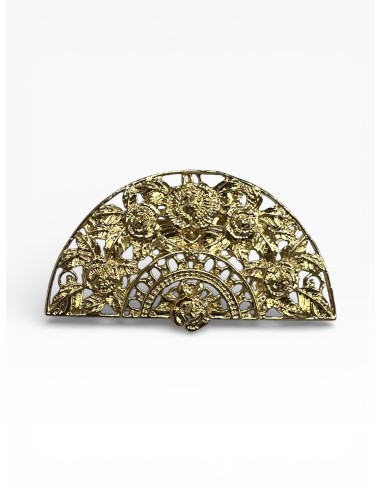 Broche dorado abanico