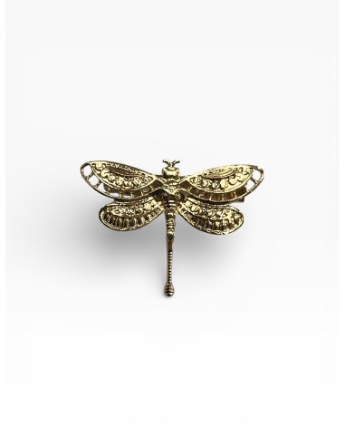 Broche dorado libelula calada