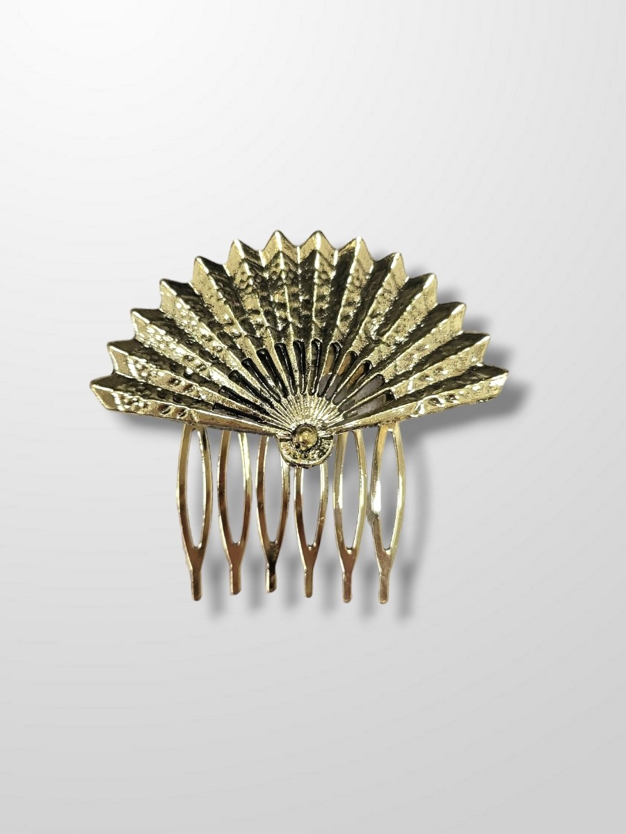 Peinecillo bronce abanico plisado