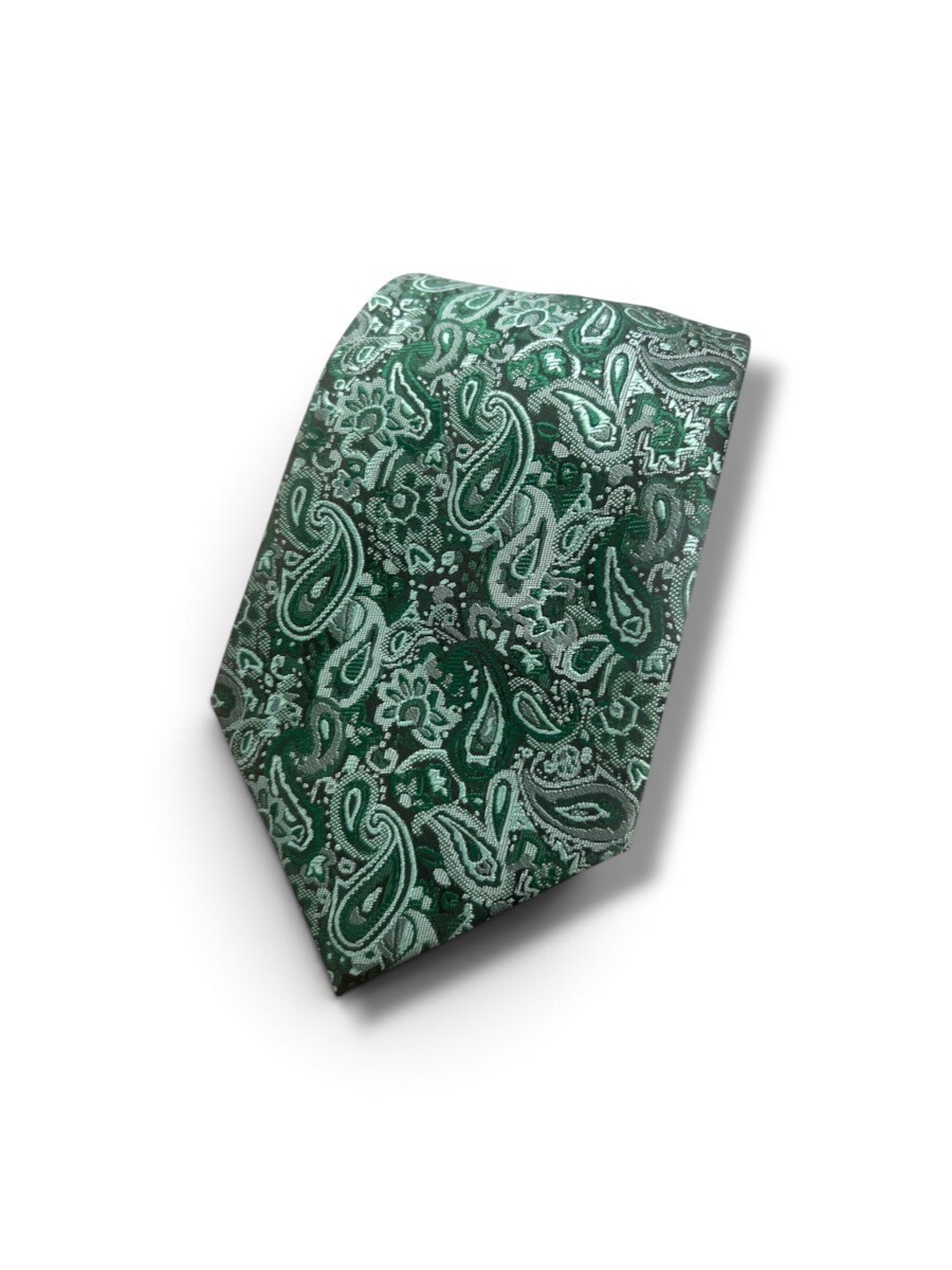 Corbata verde con cachemir
