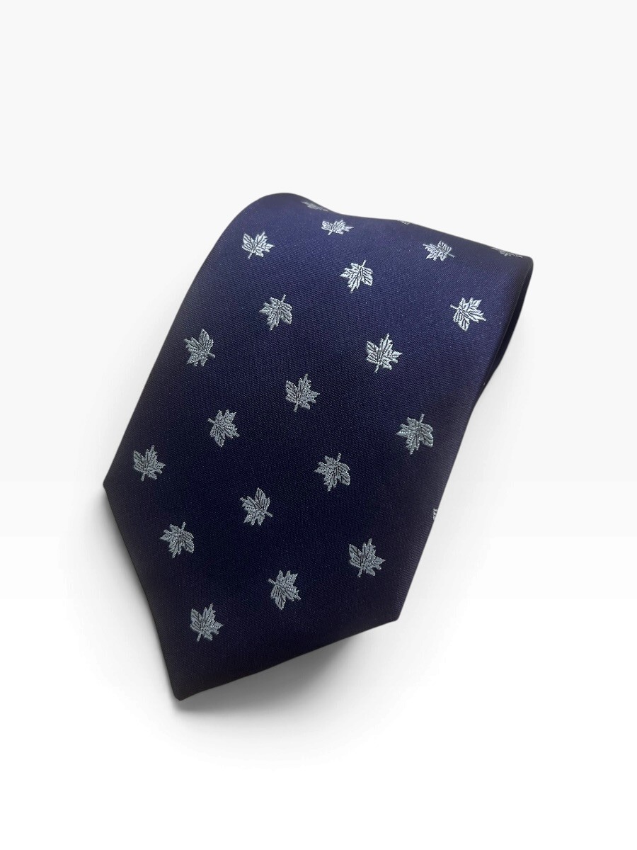 Corbata azul hojas de parra