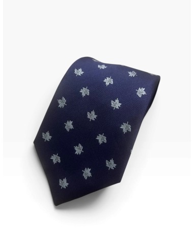 Corbata azul hojas de parra