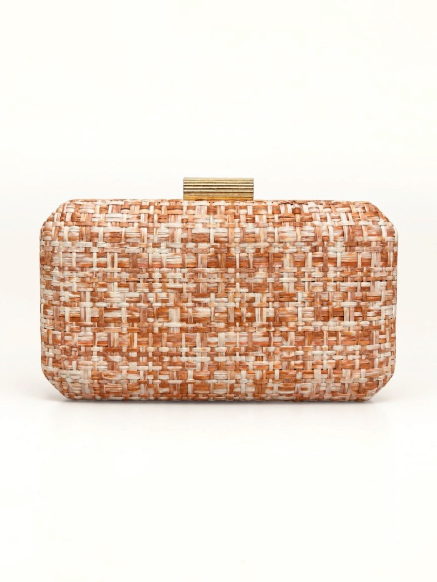 Clutch rafia trenzada