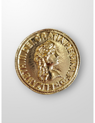 Broche dorado moneda grande