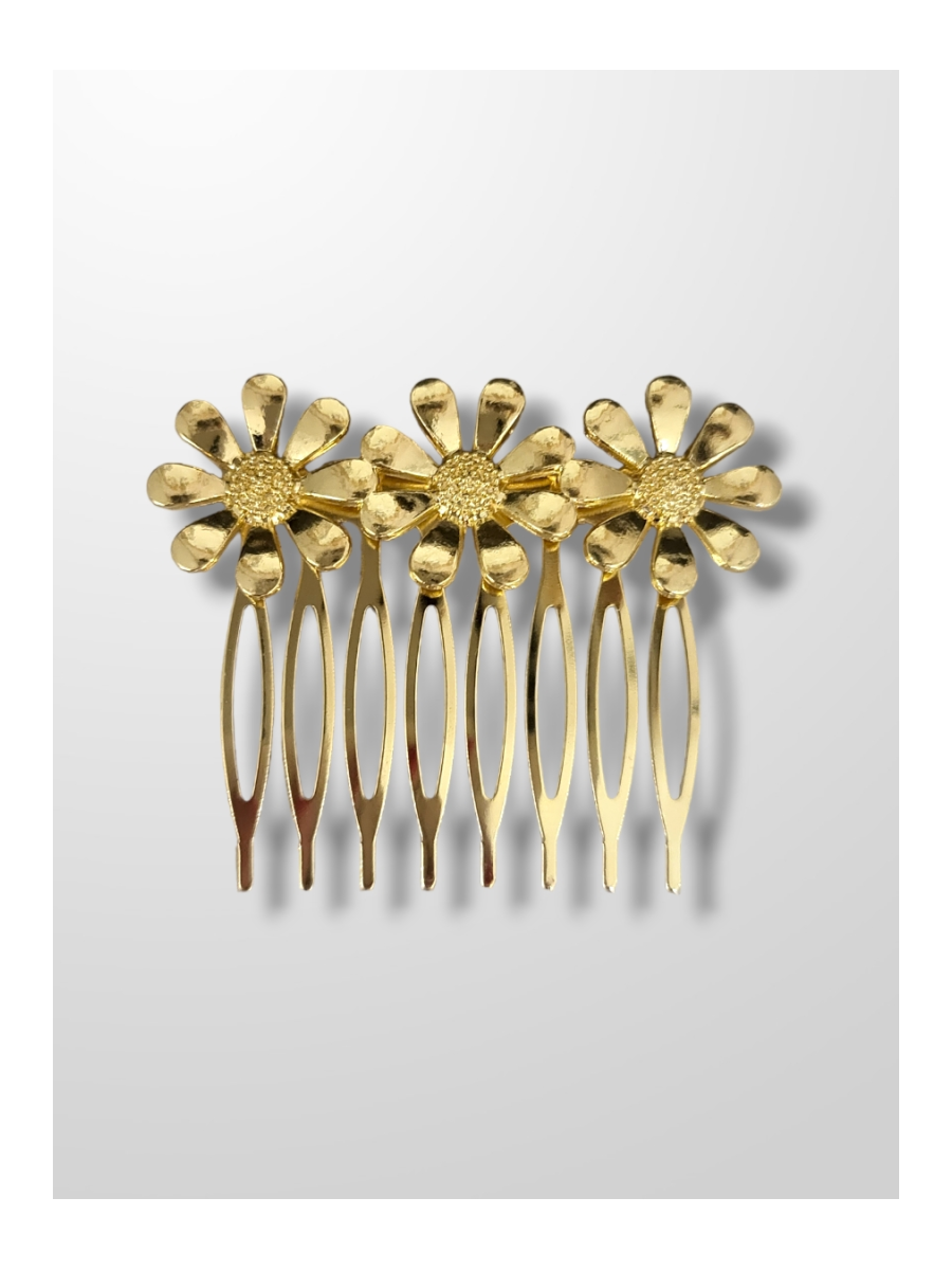 Peinecillo dorado tres flores