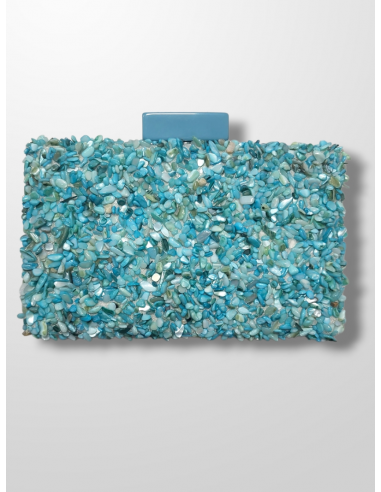 Clutch con piedras turquesa