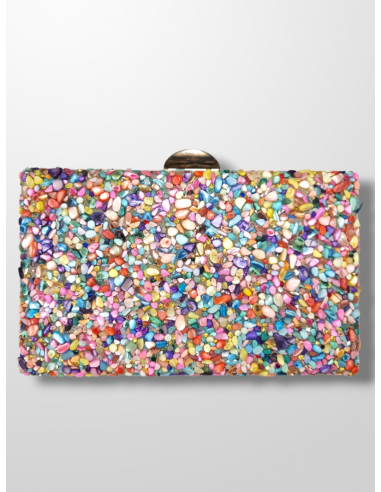 Clutch con piedras arcoiris