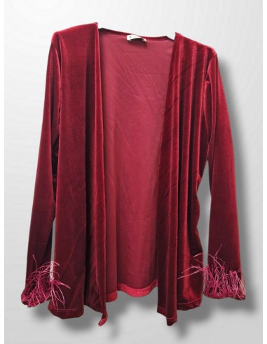 Chaqueta de terciopelo con plumas