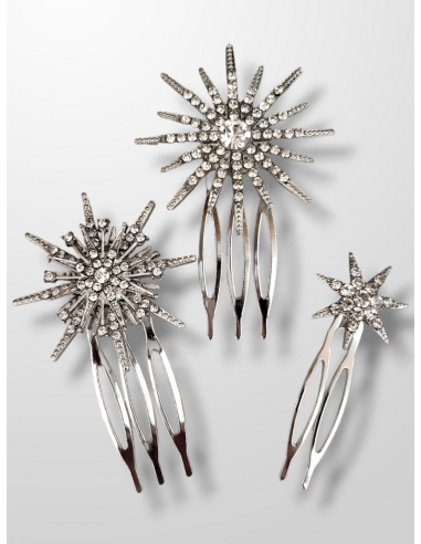 Peinecillos estrellas plateadas triple