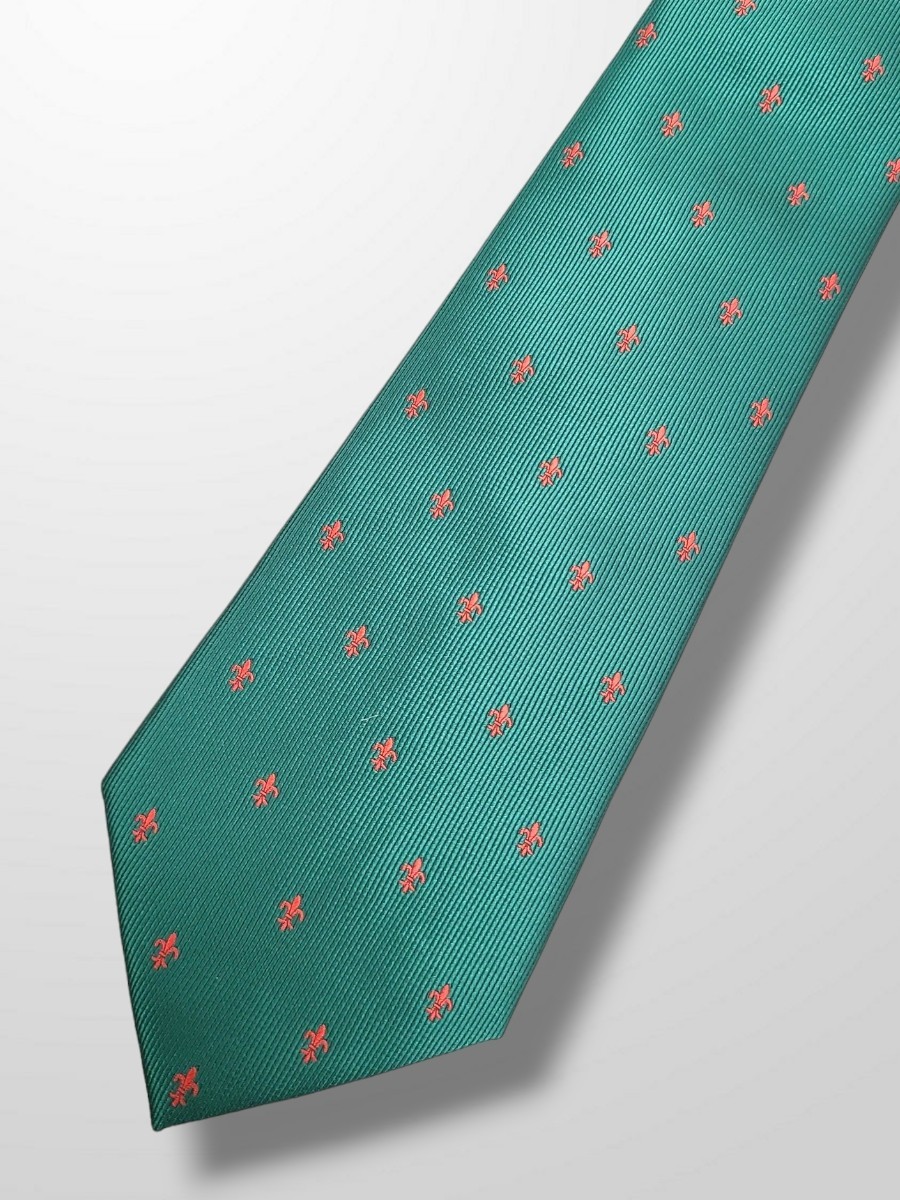 Corbata verde flor de lis 2