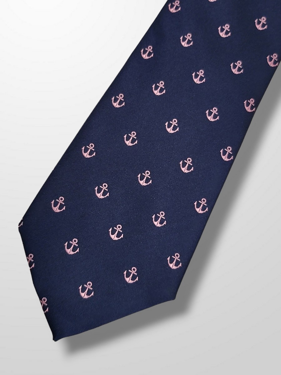 Corbata azul con anclas 2