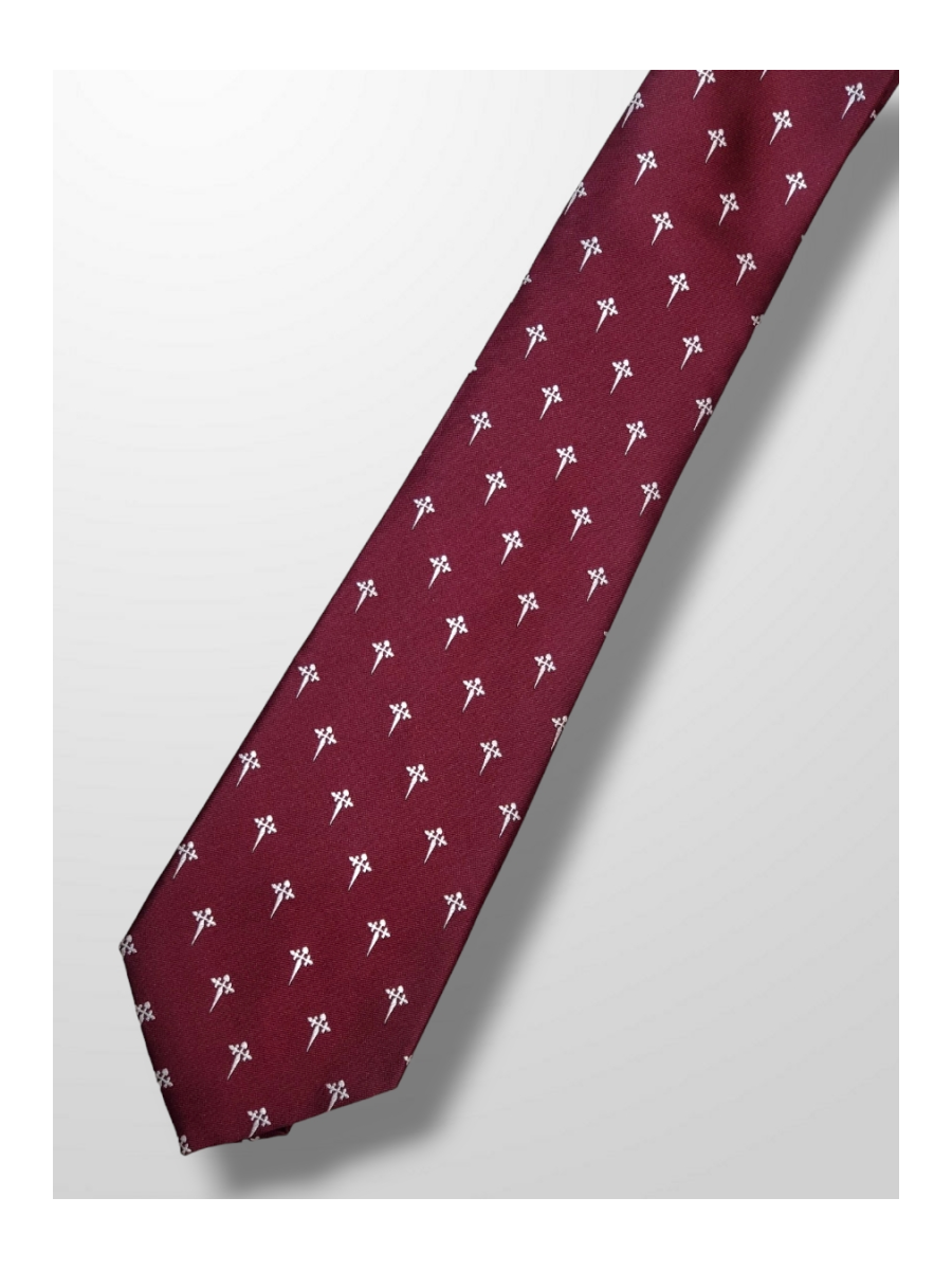 Corbata burdeos con cruz de Santiago 2