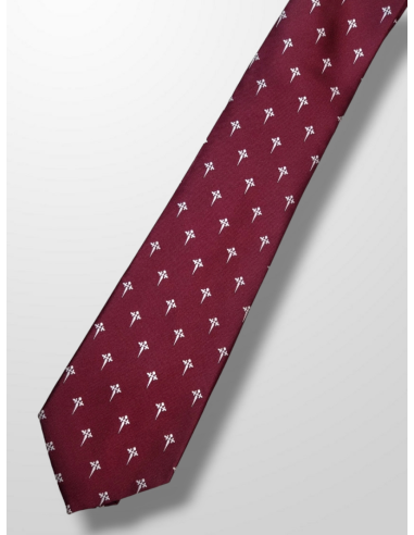 Corbata burdeos con cruz de Santiago