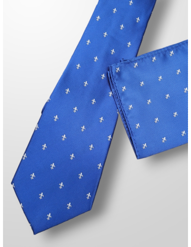 Corbata flor de lis azul