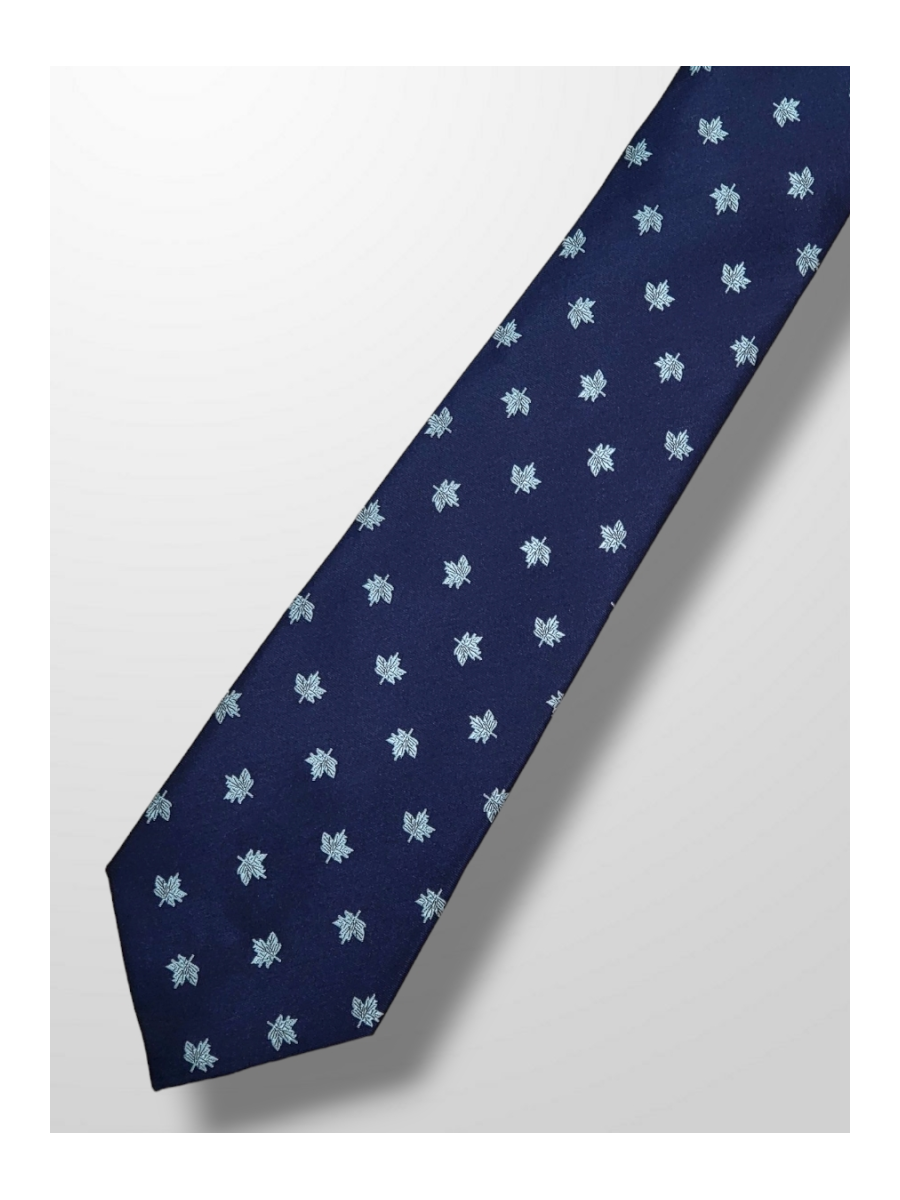 Corbata azul hojas de parra