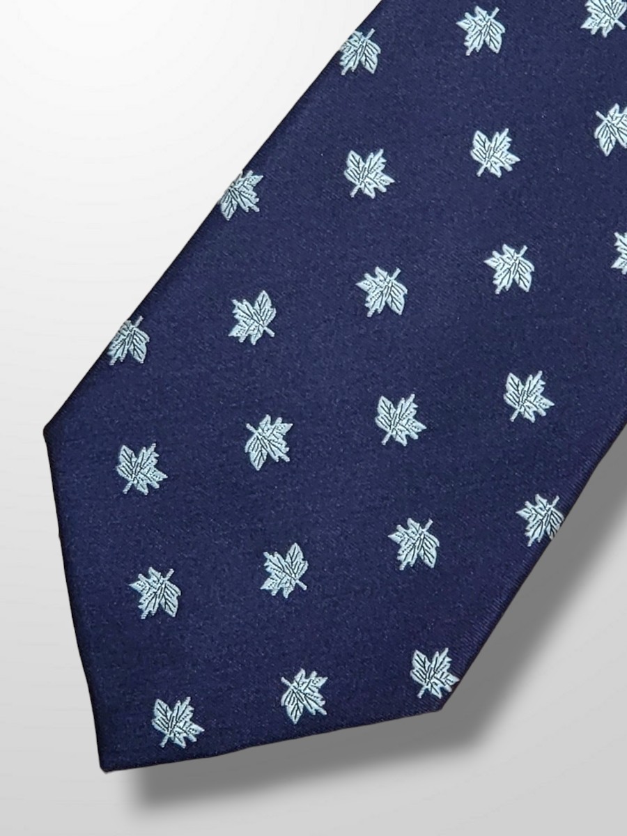 Corbata azul hojas de parra 2