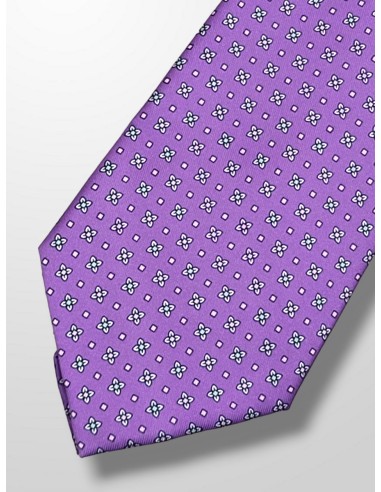Corbata lila con florecitas
