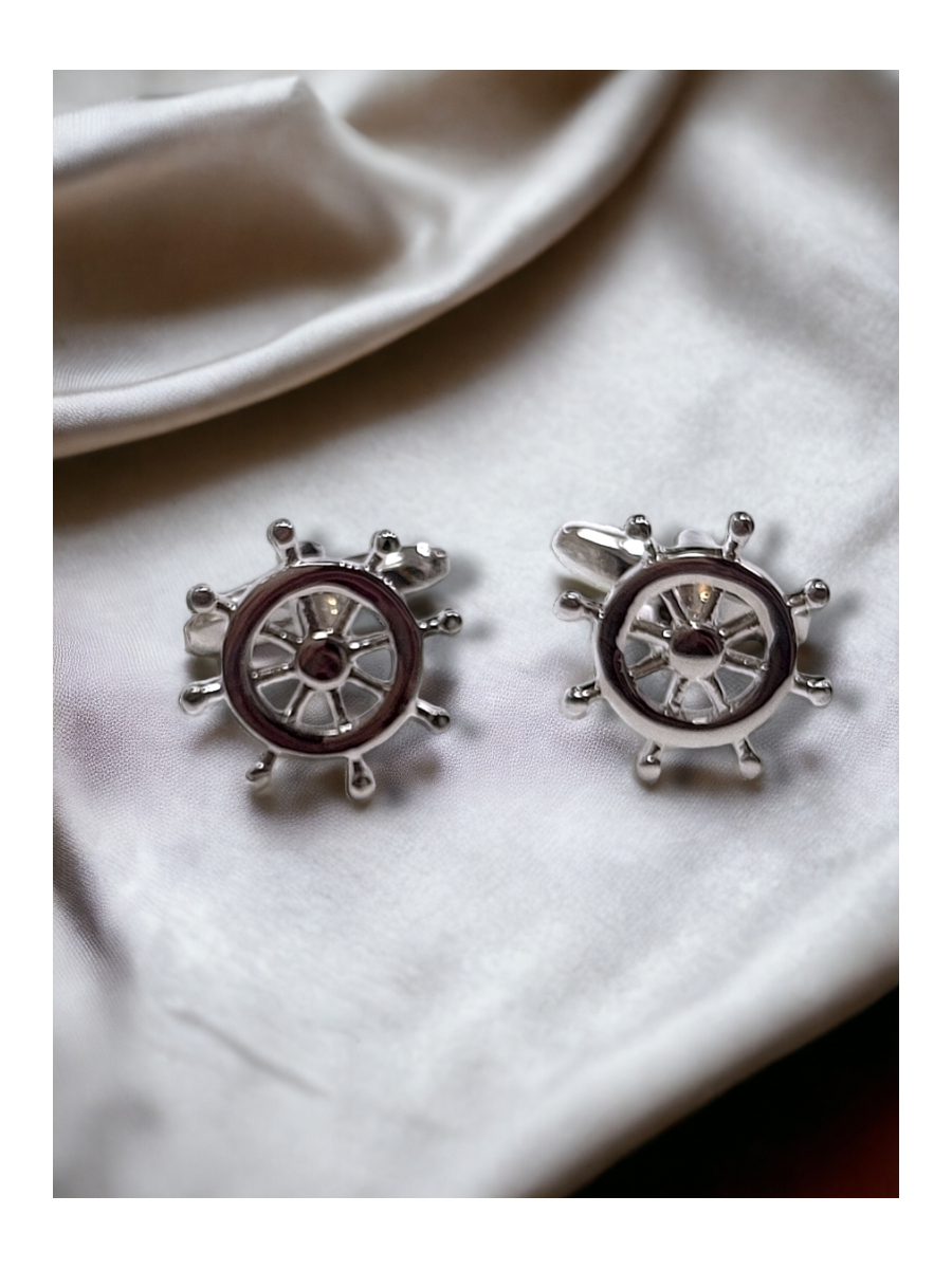 Gemelos timón plateado