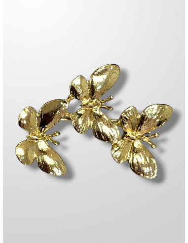 Broche dorado mariposas mini