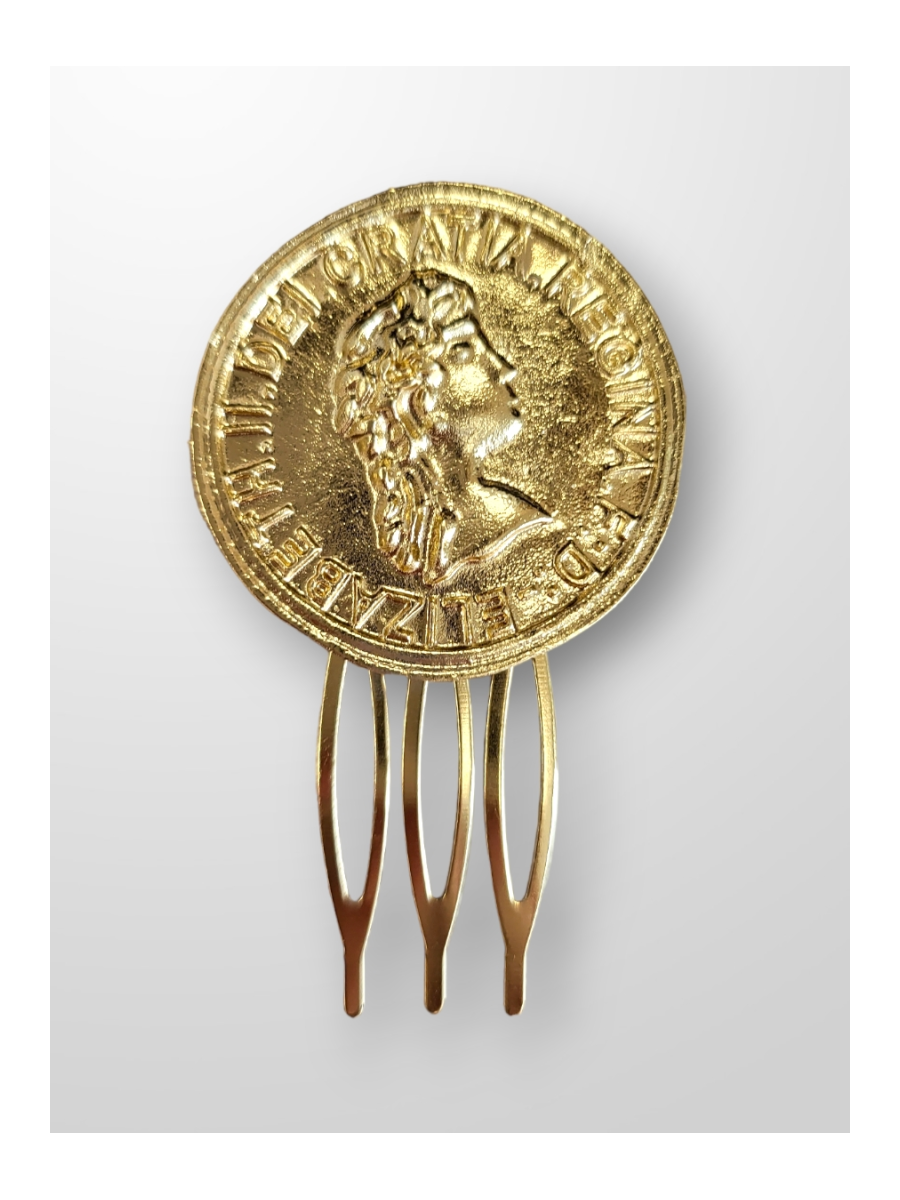 Peinecillo dorado moneda grande