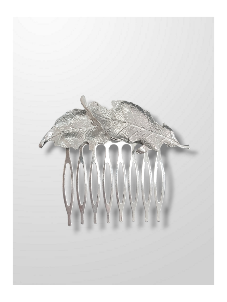 Peinecillo plata dos hojas