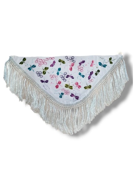 Mantoncillo pintado celeste con Libélulas