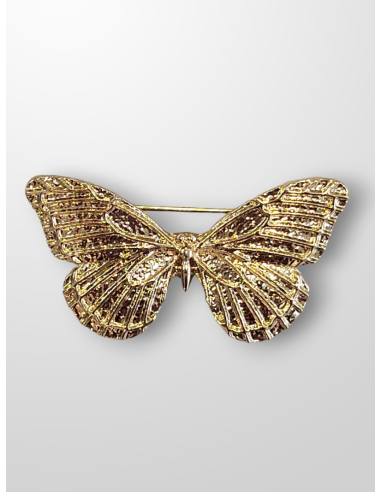 Broche dorado mariposa mediano