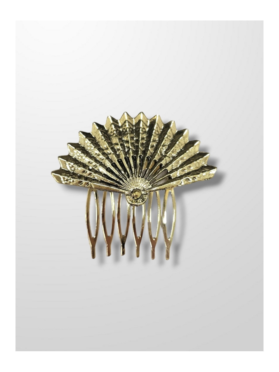 Peinecillo bronce abanico plisado