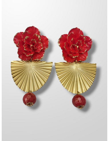 Pendientes Clavel rojo