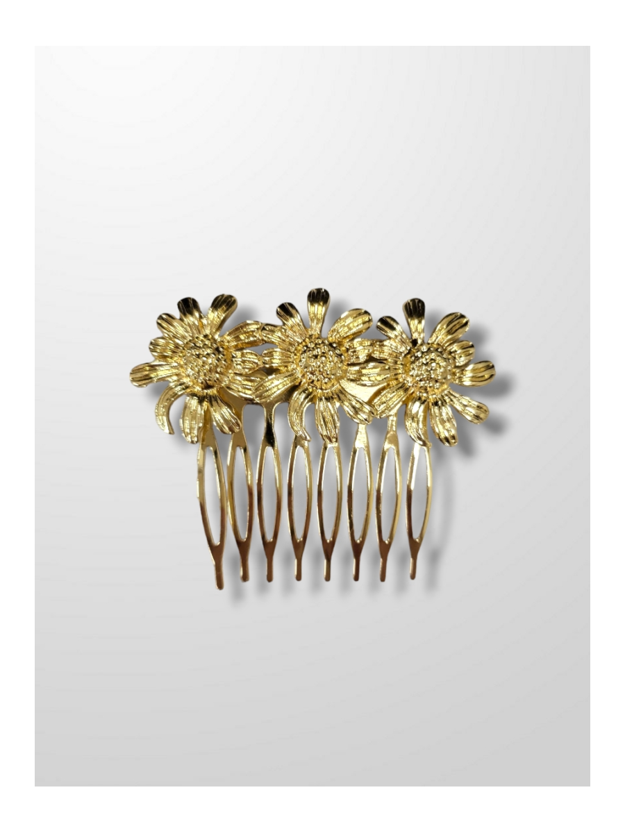 Peinecillo dorado tres girasoles
